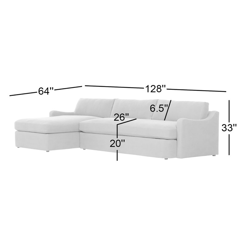 Aurelia 2-Piece Sectional, Left Hand Facing, Boatway Canvas Linen