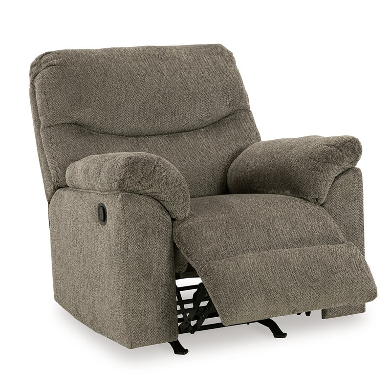 Tul Rocker Recliner Chair, Poly Fiber Foam Fill, Polyester, Putty Gray
