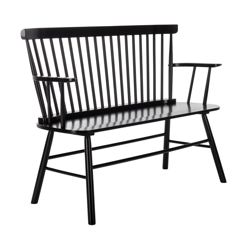 Solid Wood Bench, Black