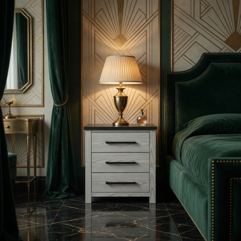 Table de chevet beige Avery