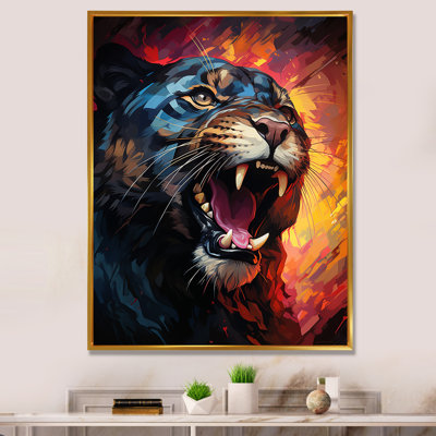 «Colorful Panther», impression géométrique sur toile