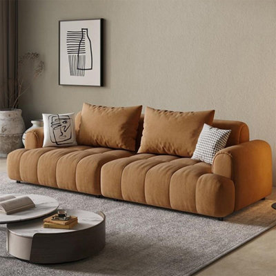 Causeuse-coussin modulaire brun 100% polyester