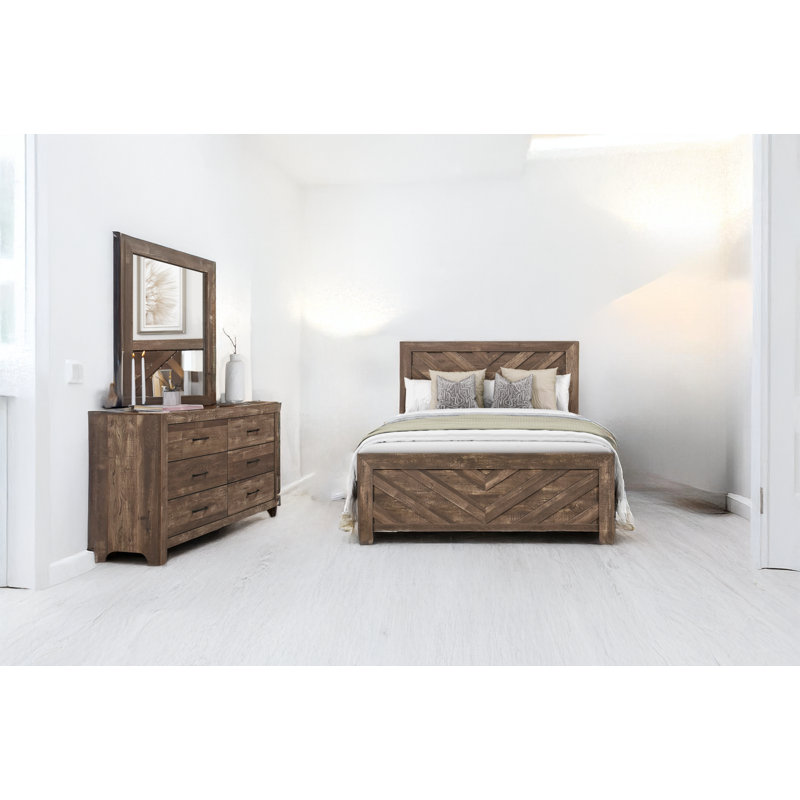 Ensemble de chambre à coucher Sibby, Brun rustique, Très grand