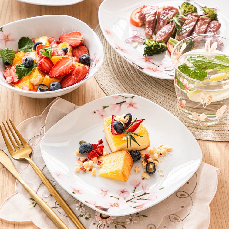 MALACASA Serena Porcelain China Dinnerware Set - Service for 12 & Reviews
