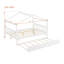 Lit double en bois avec lit gigogne simple, blanc