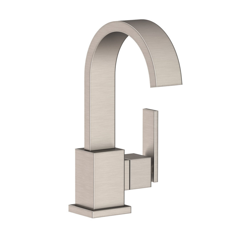 Secant Single Hole Bathroom Faucet with Drain Assembly, Satin Nickel (PVD)