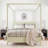 Queen size Wooden Canopy Platform Bed with Support Slats,Beige-959915898-959915900