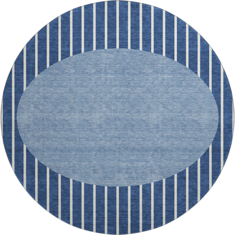 Premium Machine Washable Naglee AMF994 Stripes Rug, Round 8'