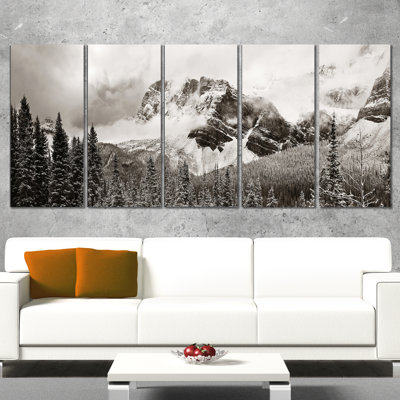 Ensemble de 5 reproductions de photos sur toile tendue bonhomme de neige et nœuds lake