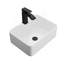 16"X12" White Ceramic Rectangular Vessel Bathroom Sink With Black Faucet & Black Drain