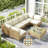 Keaghan 6 - Person Outdoor Seating Group with Cushions，Outdoor Conversation Set-571257605