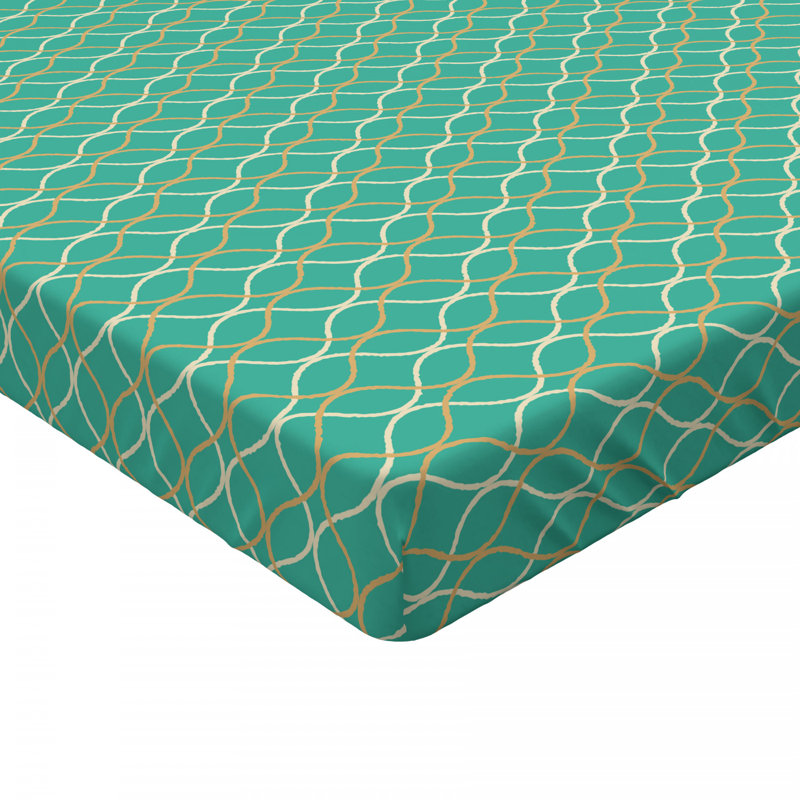 Microfiber Geometric Fitted Sheet, Twin Fitted Sheet