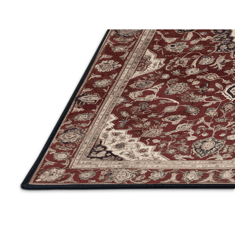 Tapis persan noir lavable à la machine