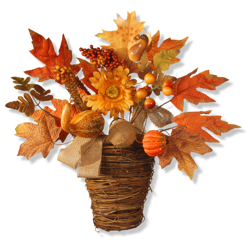 Kesly 16" Maple Leaf Wall Basket