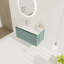 Meuble-lavabo mural élégant et sophistiqué 36 po avec lavabo en résine en forme de goutte d'eau