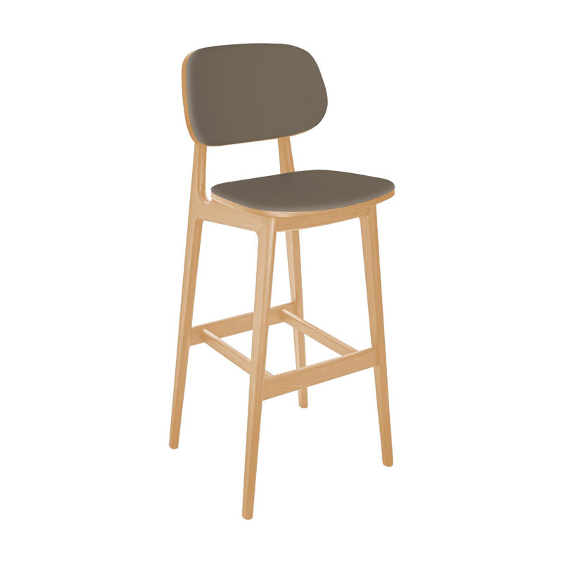  Emma Barstool - Grade 4 Elephant Reveal Seat & Upholstered Back, Elephant, Tan