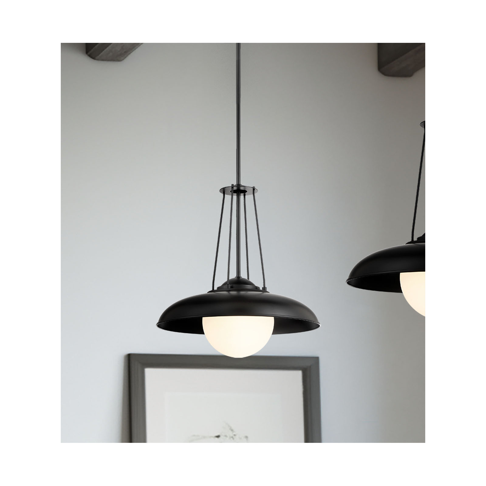 Single Light Glass Dimmable Pendant, 19.63" H x 18.13" W x 18.13" D