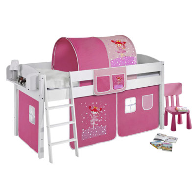Zauberfee European Single Mid Sleeper Bed with Curtain