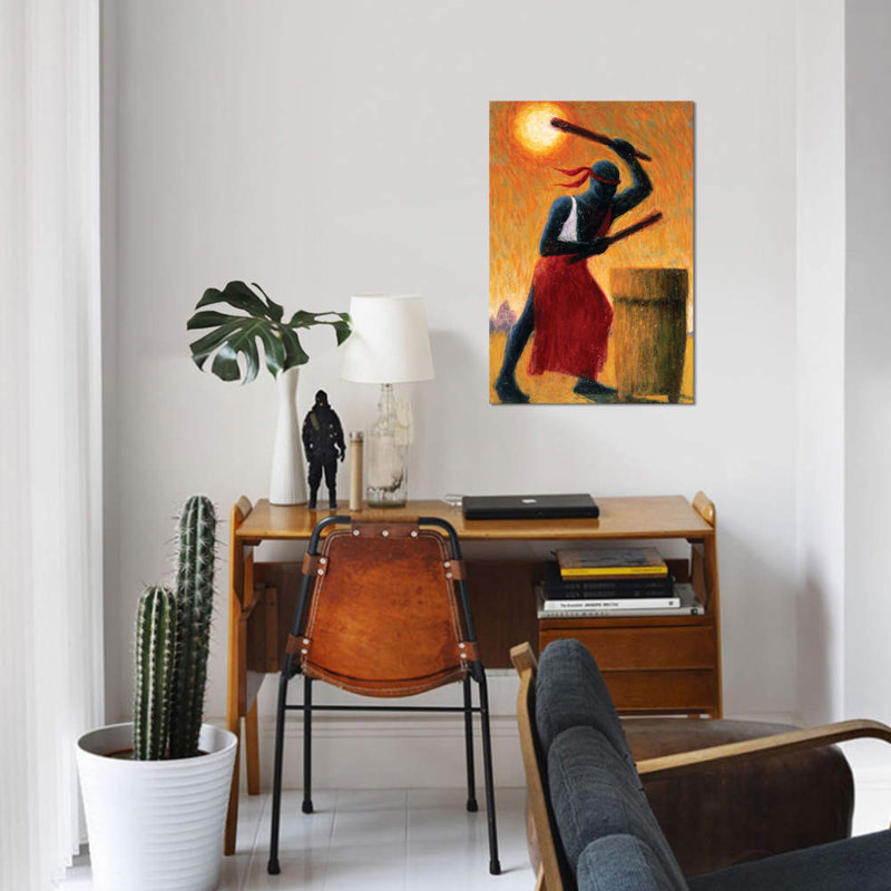 «The Drummer» par Tilly Willis - Estampe numérique sur toile tendue avec châssis, H 26 po x l 18 po x P 1,5 po, Toile tendue