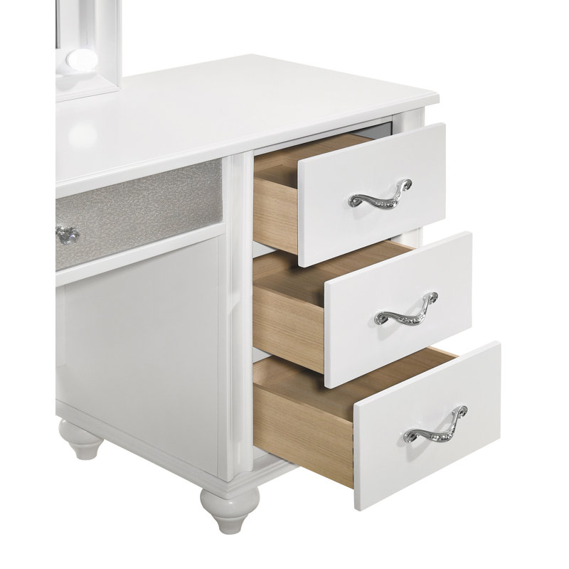 Bureau de coiffeuse 7 tiroirs avec miroir Sedgemoor