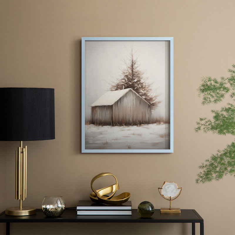 «Christmas Holiday Art», série 2, CDVI, reproduction encadrée - bois massif, H 30 po x l 24 po, Bleu