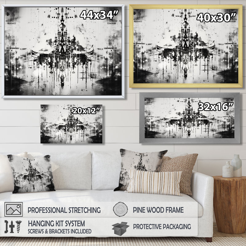 Reneau - Art mural lustre glamour, H 12 po x l 20 po x P 1 po, Toile tendue