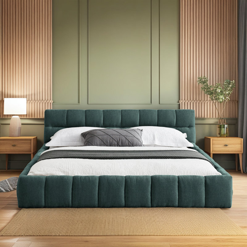 Lit plateforme tapissier Luxury Luxury, Vert