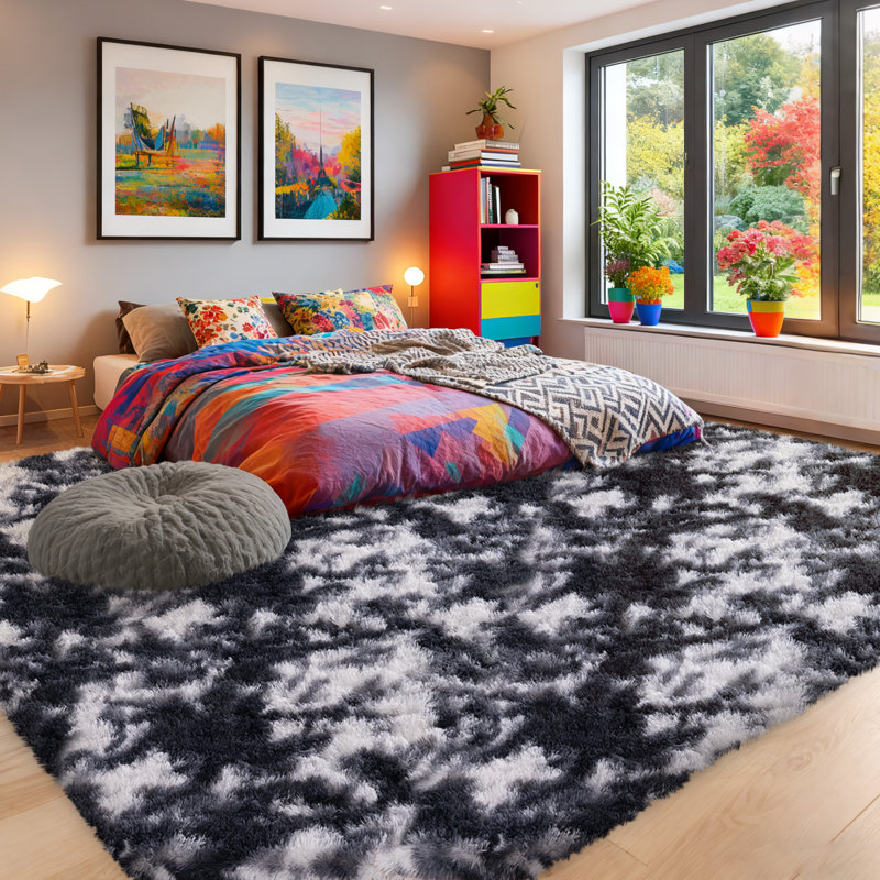 Silk-Cloud Series - Sleek Premium Velvet Area Rug, Ultra-Smooth Touch Silky Microfiber, Non-Slip & Shed-Free Minimalist Shag Rug for Bedroom