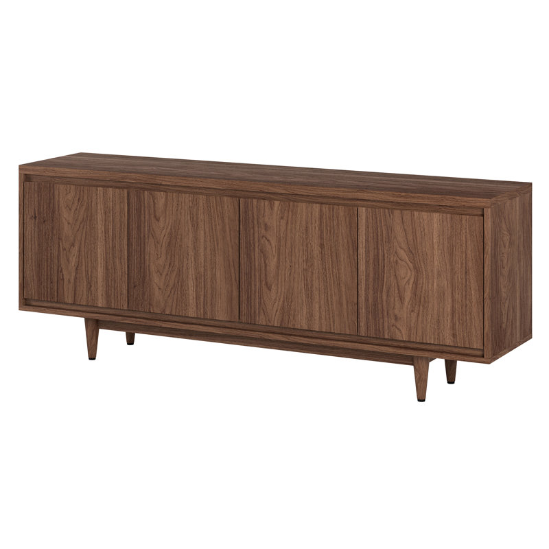 Aelin Rectangular TV Stand for TV's up to 75" in Satin Walnut, Satin Walnut
