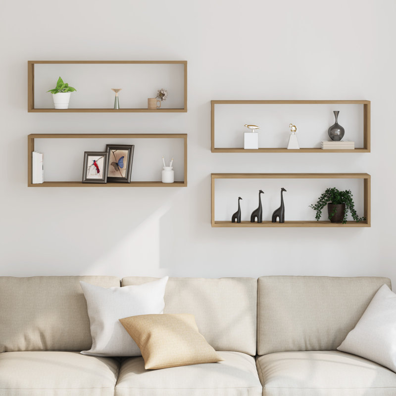 Floating Shelf, Natural, 26cm H x 80cm W x 15cm D
