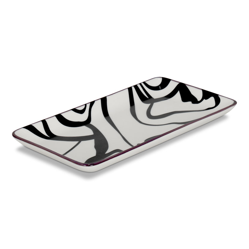 Wrought Studio™ Jodine Porcelain Platter, White/Black