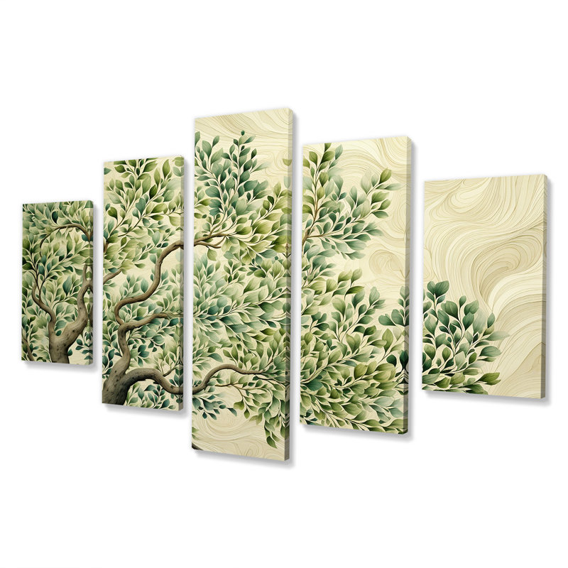 «Tree American Basswood Collage I», ensemble d'art mural multi-panneaux