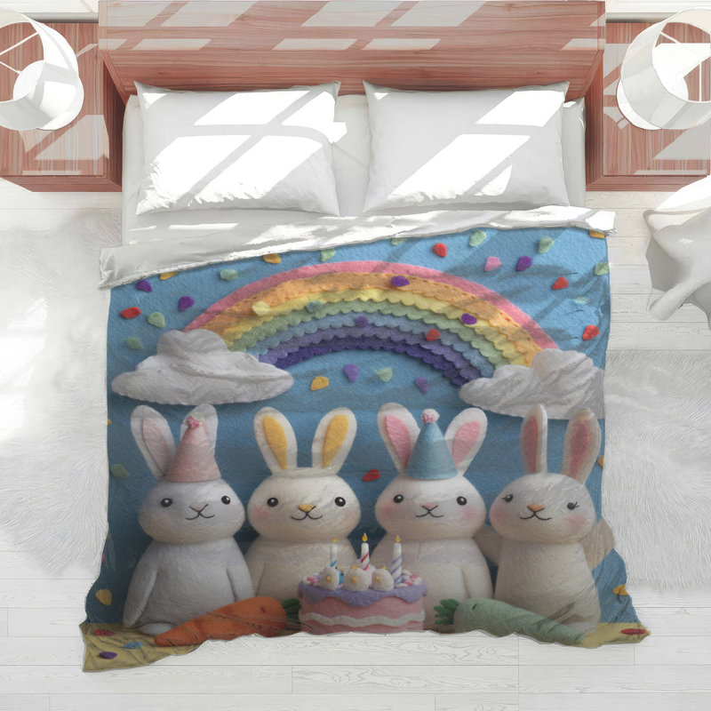 Édredon Felt Bunny Birthday Party, Lit simple