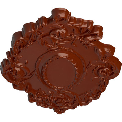 Endurathane Kinsley Flowing Leaf Ceiling Medallion, 30 3/8"W x 20 3/4"H x 1"P, Hand-Painted Firebrick Finish