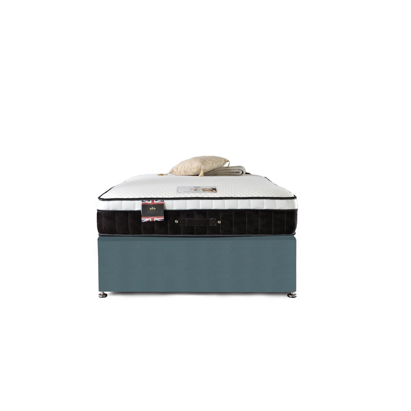 Aspelare Pocketsprung Divan Bed Set, 2 Drawers, Double (4'6), Sky Plush Velvet