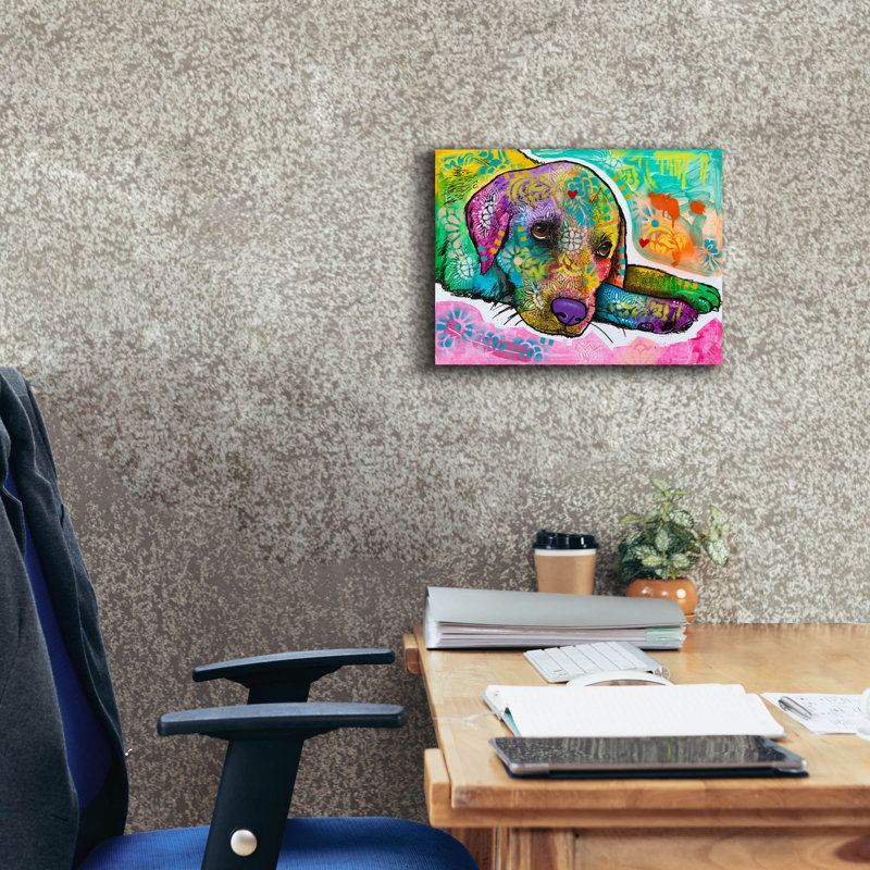 «Puppy Eyes I» par Dean Russo, art mural sur toile, H 12 po x l 16 po x P 0,75 po