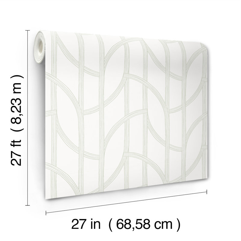 Salvo Curved Contours Wallpaper, Green