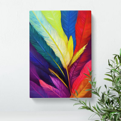 Vibrant Feathers No.1 - Wrapped Canvas