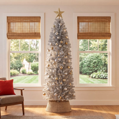 Arbre de Noël pin argenté 7,5 pi