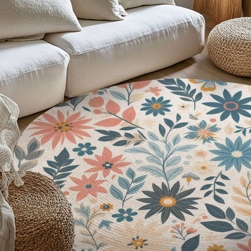 Tapis tressé Summer Petal Breeze, Rond 5 pi