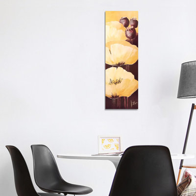 Yellow Poppies IV by Jettie Roseboom - Wrapped Canvas Panoramic Painting