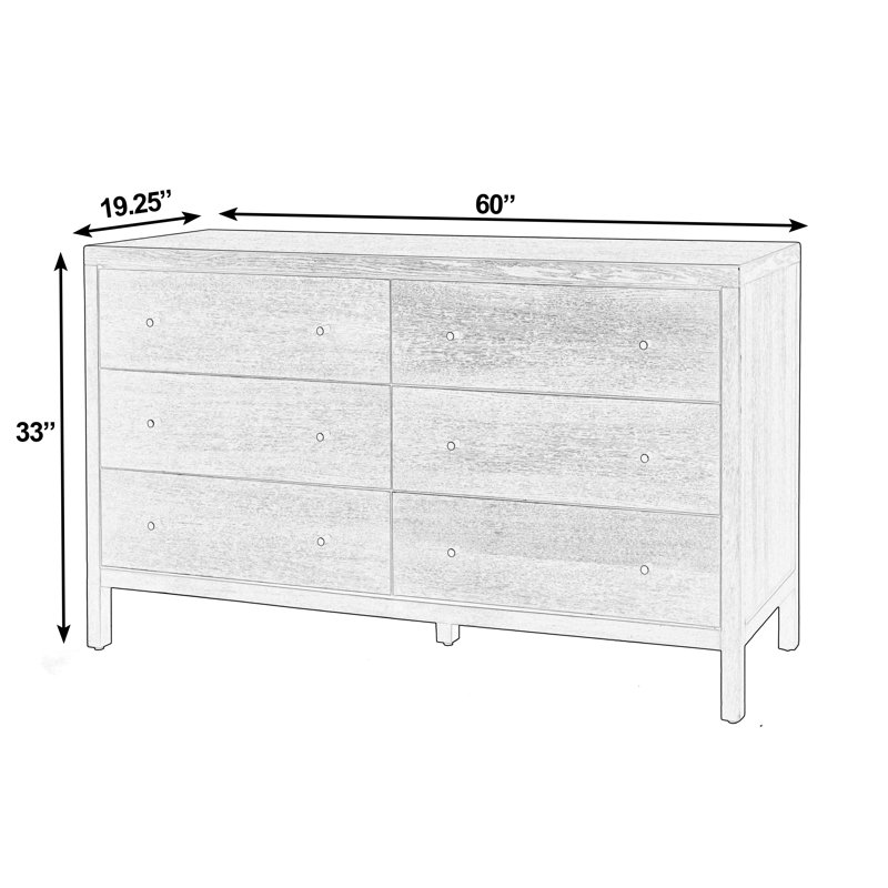 knee length dresses for ladies Sloane 6-Drawer Modern Solid Wood Dresser with Metal Handles