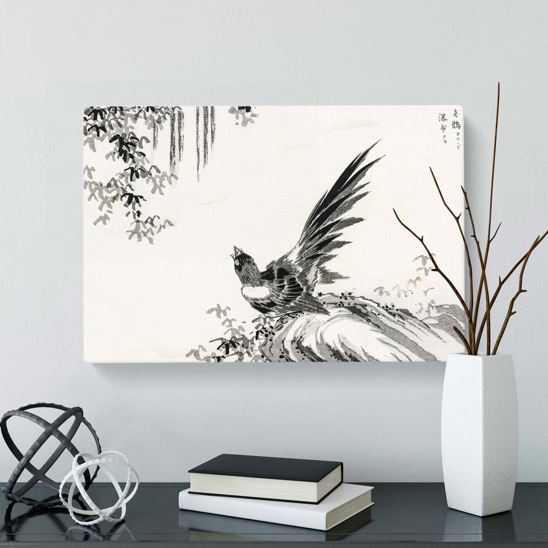 Japanese Magpie by Numata Kashu - Wrapped Canvas