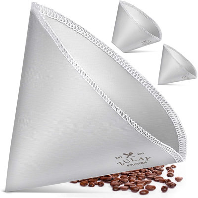 Zulay Kitchen Reusable Stainless Steel Pour over Coffee Filter - 1-2 Cup