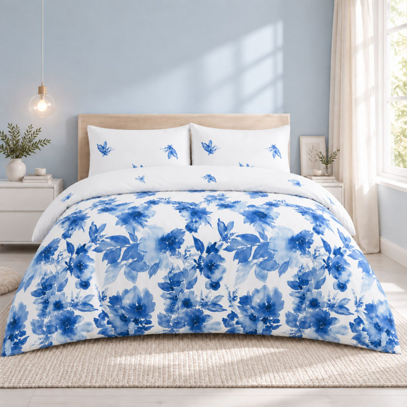 MHG Living Blue Bloosom Breeze Duvet Cover Set - Single/Double/King/Super king, King