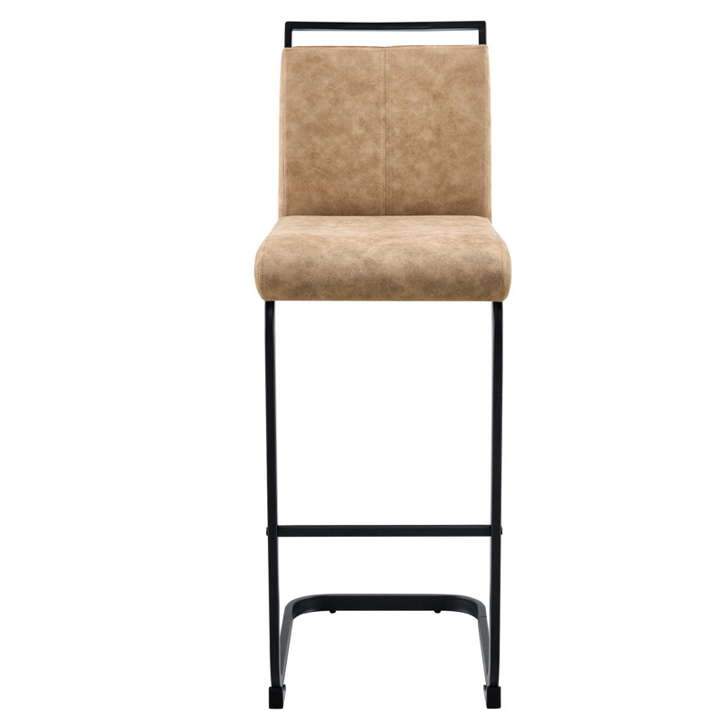 Tabouret de bar en tissu brun (2 tabourets), hauteur 42,5 po - Confort moderne. Siège doux. Pieds en métal. Dessous coulissant. Assemblage facile inclus. 2 tabourets hauts de style et structure solide. Pieds antidérapants. Guide