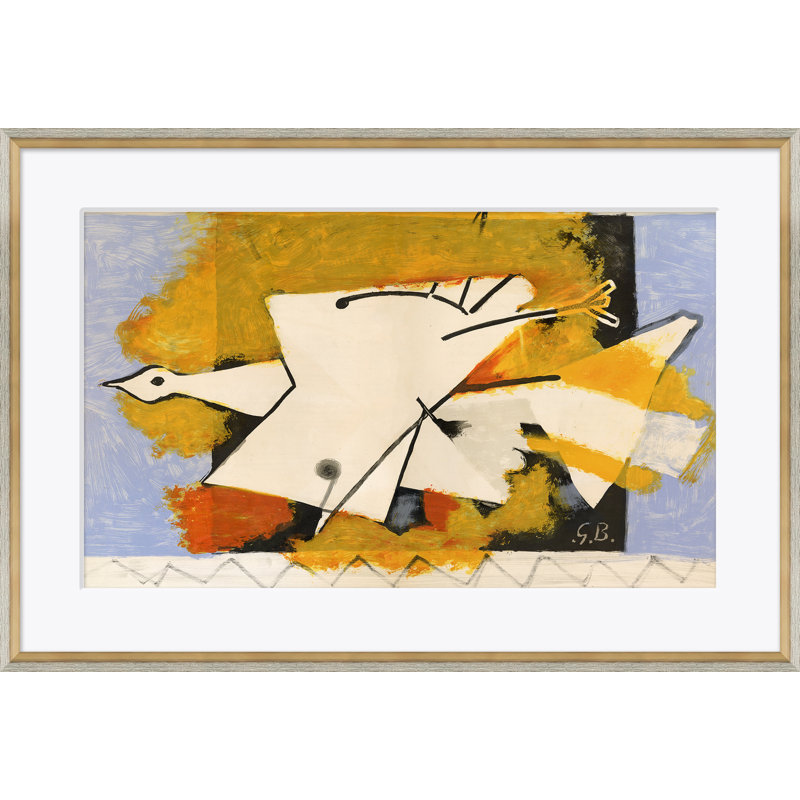 Peace Sign Giclee Print, 17" H x 25" W x 2" D, Gray/Gold