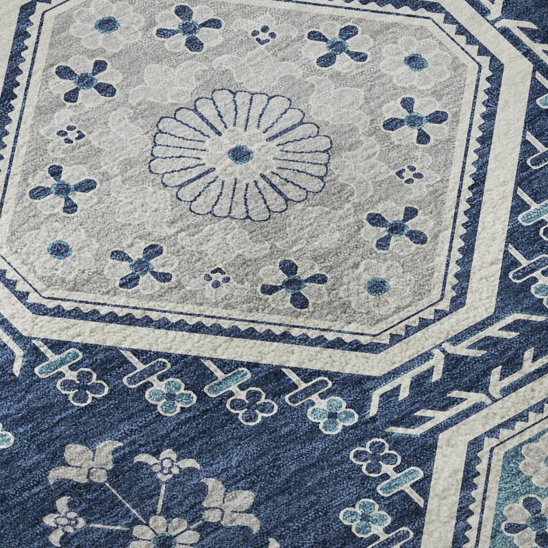 Premium Machine Washable Sykora AMF1442 Formal Rug, Rectangle 9' x 12'