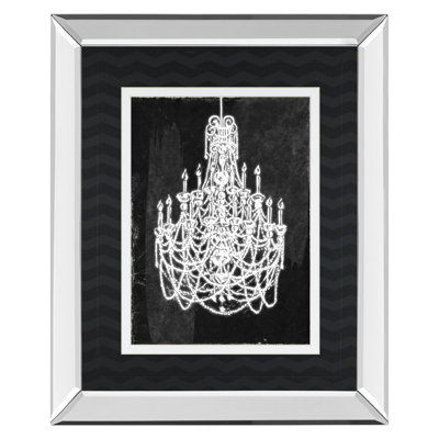 Art mural élégant lustre - 34 po x 40 po - Cadre en miroir