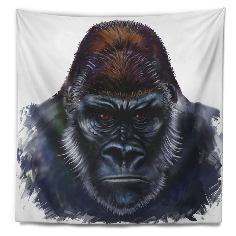 Tapisserie d'illustration masculine gorilla Animal, H 50 po x l 60 po